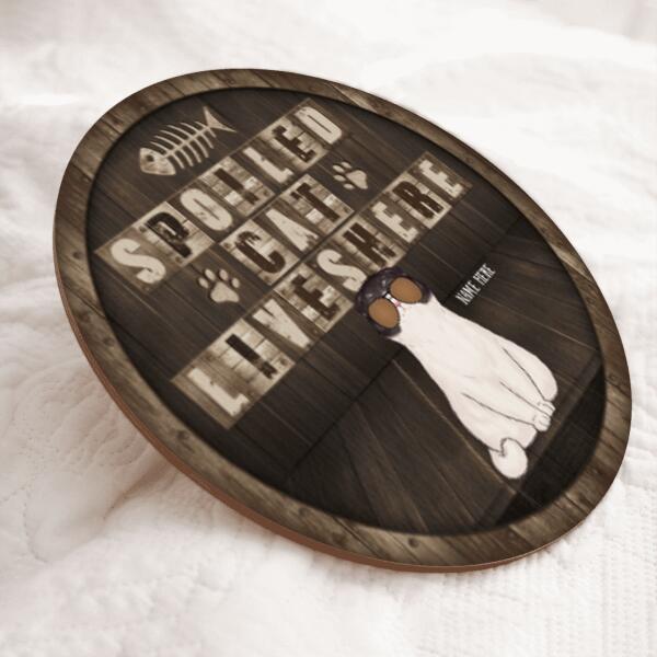Pawzity Welcome Door Signs, Gifts For Cat Lovers, Spoiled Cats Live Here , Cat Mom Gifts