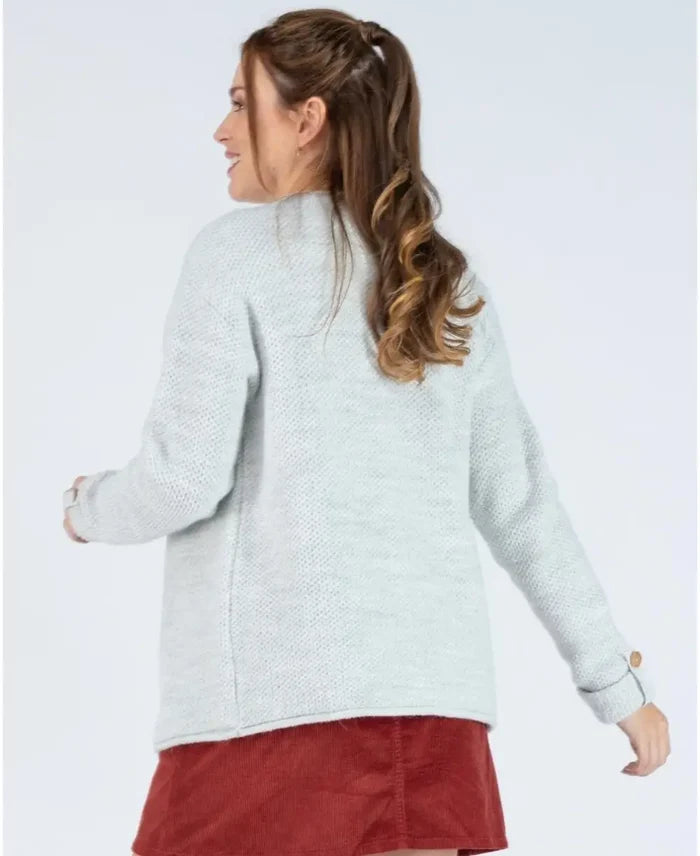 Pearl grey Abelha knitted pregnancy cardigan