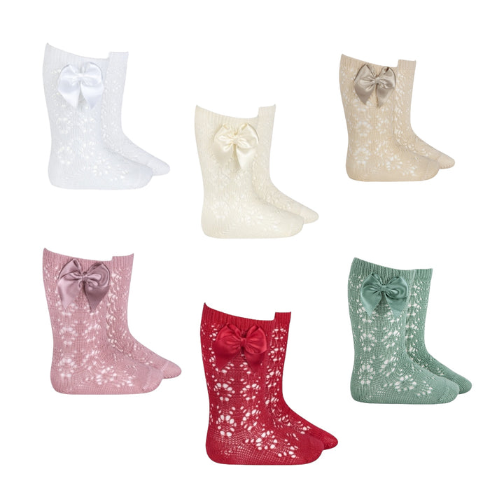 Perle Open Pattern Knee-High Socks