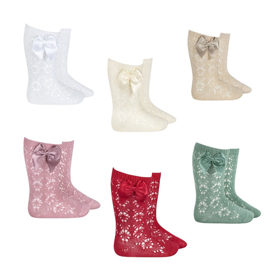 Perle Open Pattern Knee-High Socks