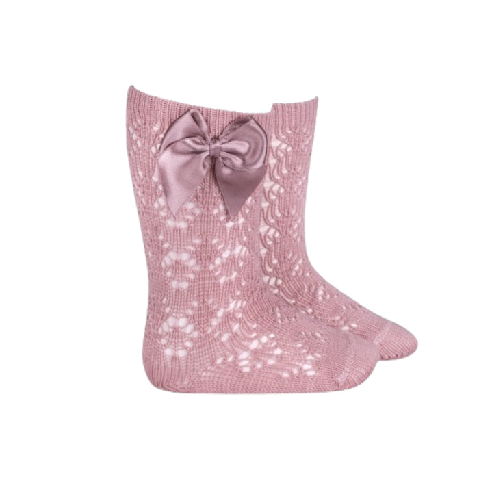 Perle Open Pattern Knee-High Socks