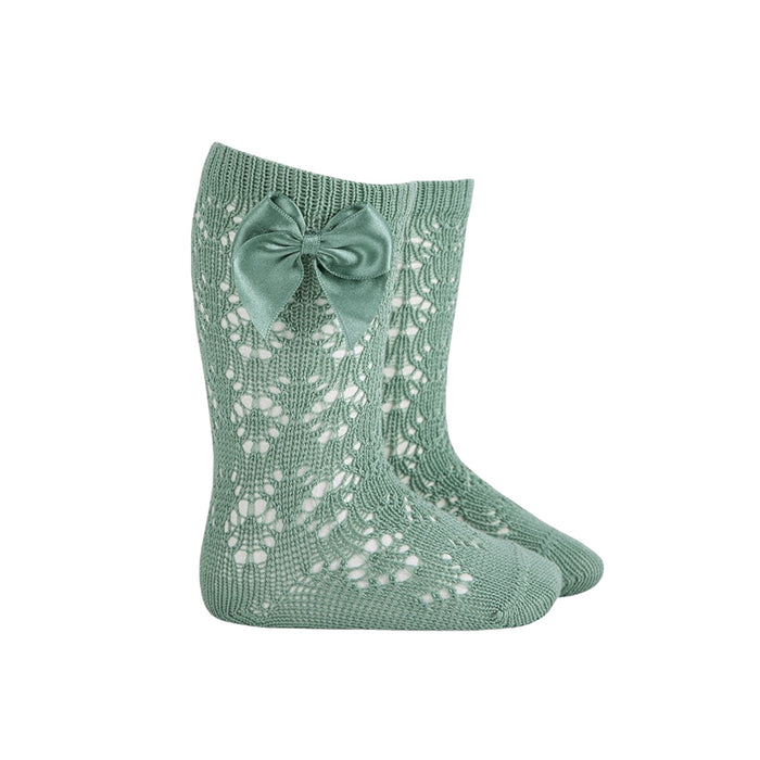 Perle Open Pattern Knee-High Socks