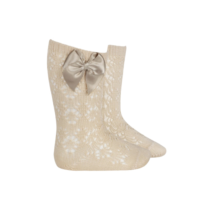 Perle Open Pattern Knee-High Socks