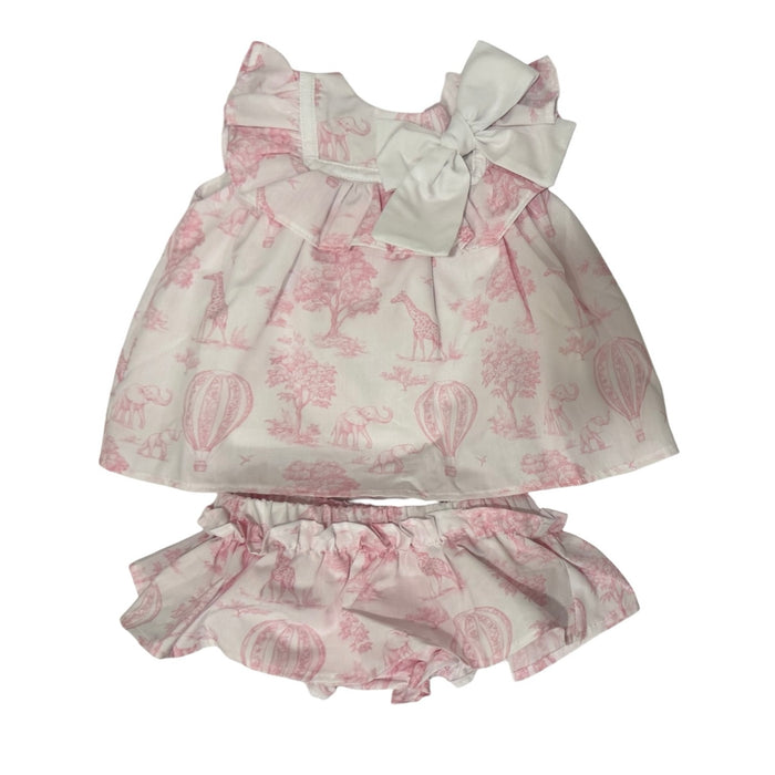 Petra Safari Pink Toile Girl 2-Piece Set