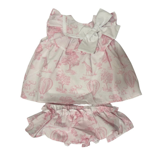 Petra Safari Pink Toile Girl 2-Piece Set