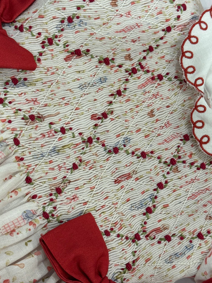Picnic Strawberry Handsmocked Girl Dress