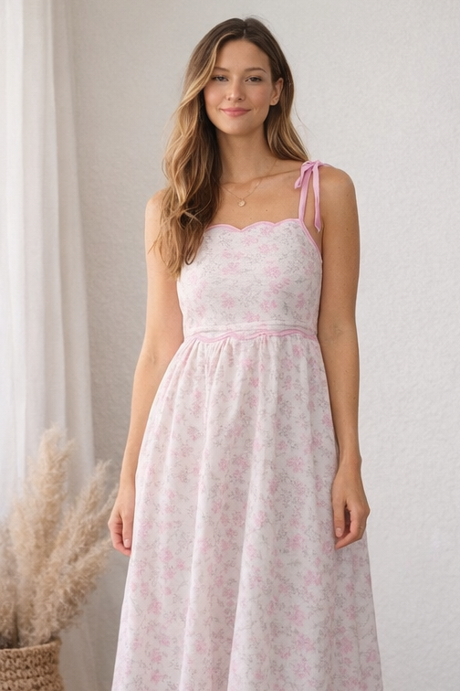 Pink Petal Midi Dress