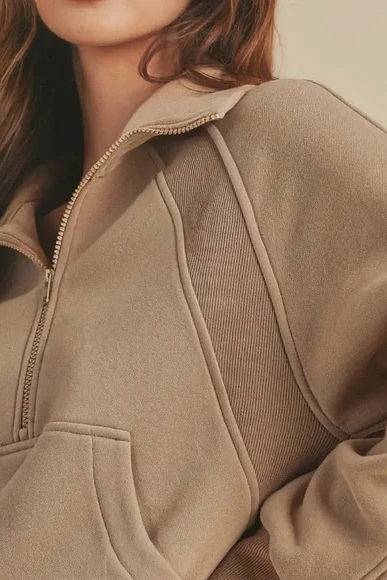 Piper Half Zip Pullover - Oat