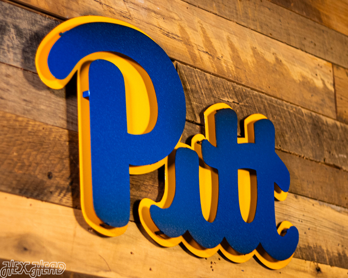 Pittsburgh "Pitt" Script 3D Metal Wall Art