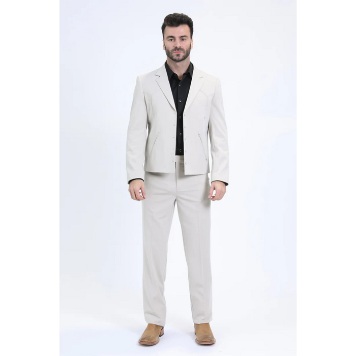 Platini Men's Western Sport Suit - Off White