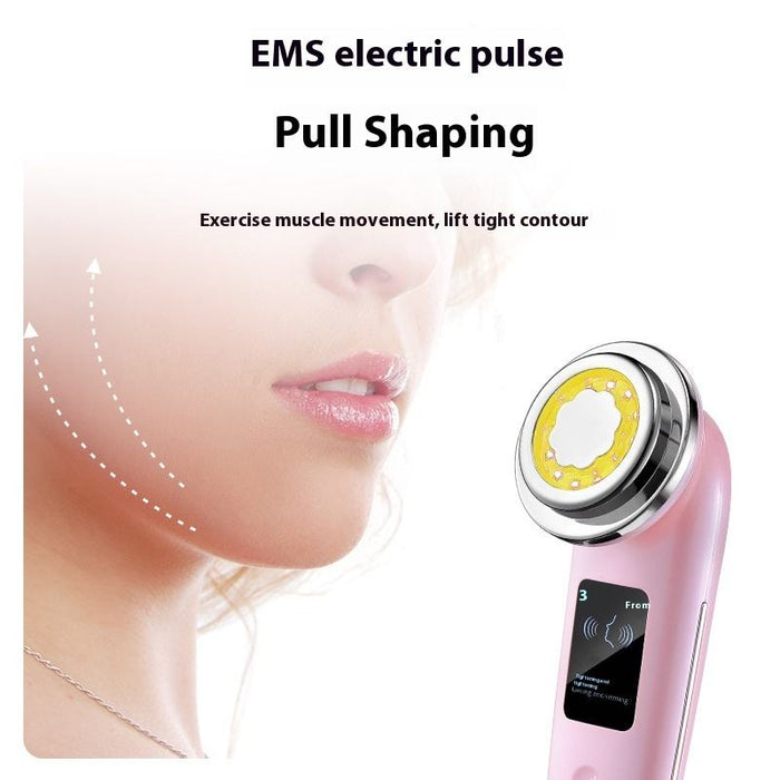 Portable EMS Face Sculpting Tool - LED Photon, Hot Compress, Vibration for Radiant & Firm Skin
