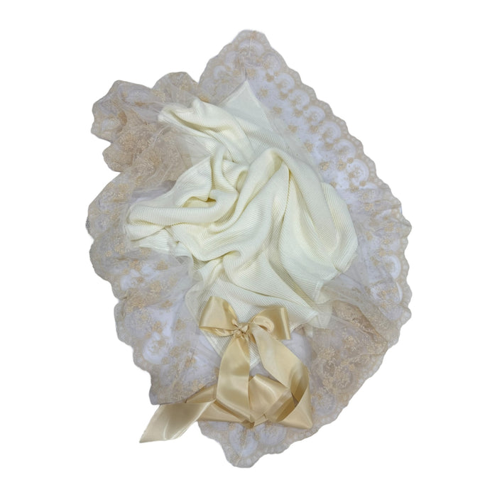 Portia Beige & Ivory Luxe Knitted Blanket