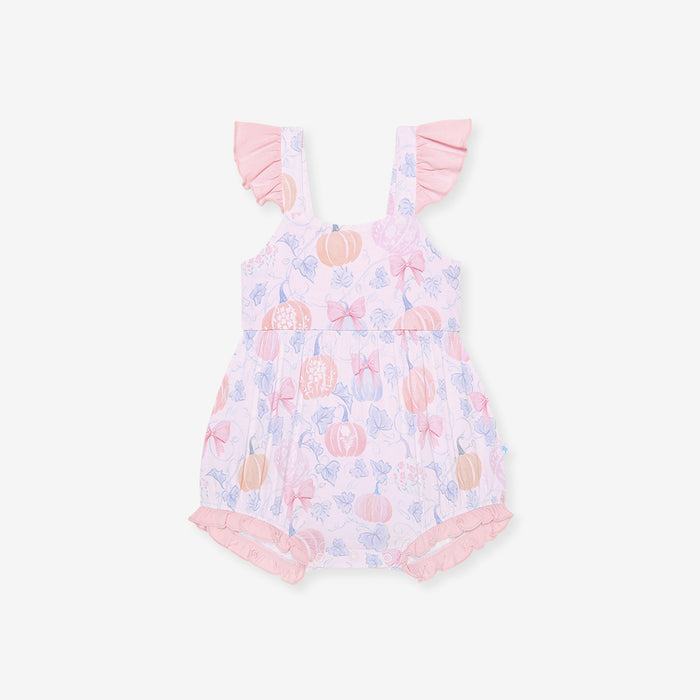 Posh Pumpkins Bow Back Bubble Romper