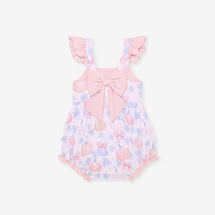 Posh Pumpkins Bow Back Bubble Romper
