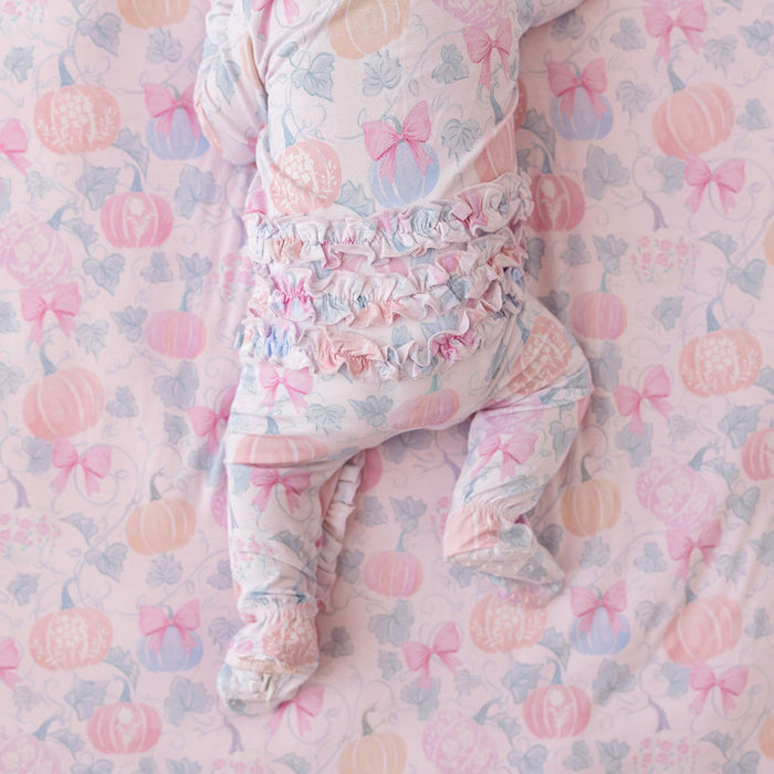 Posh Pumpkins Footie Ruffled Zippered One Piece