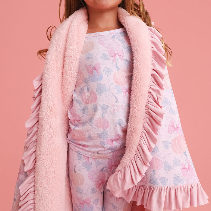 Posh Pumpkins Ruffled Luxe Plush Patoo® Blanket