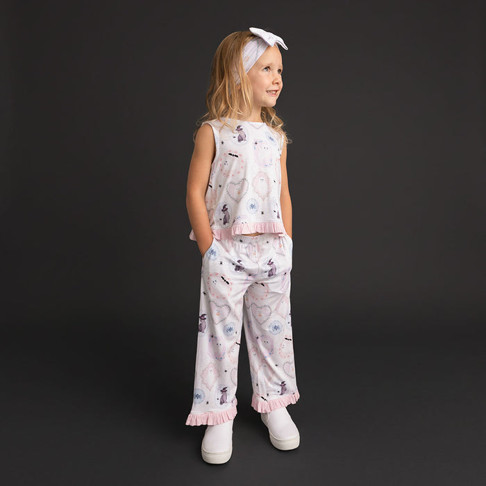 Posh Spooks Ruffled Bow Back Tank Pant Set