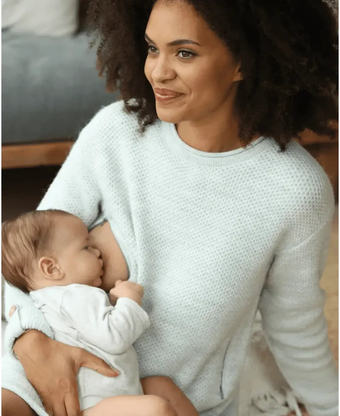 Pregnancy and nursing dress Honey pearl gray - Robes