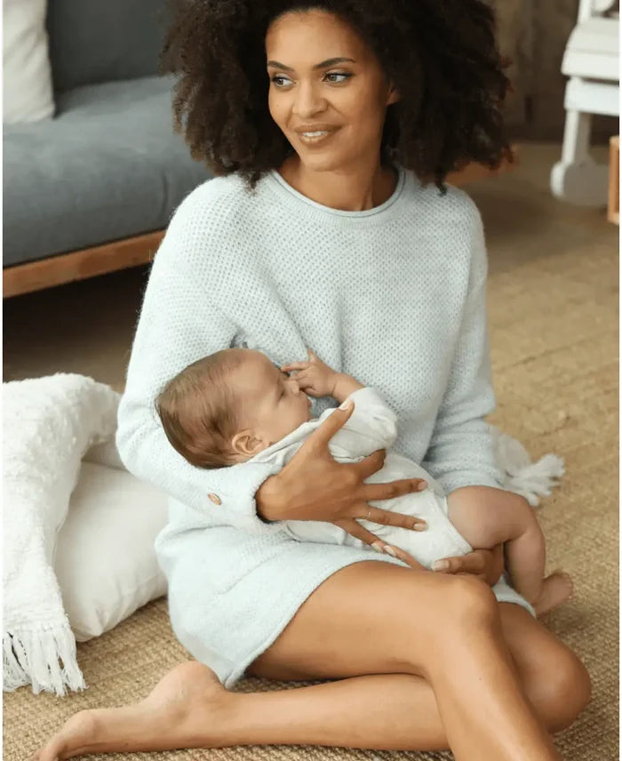 Pregnancy and nursing dress Honey pearl gray - Robes