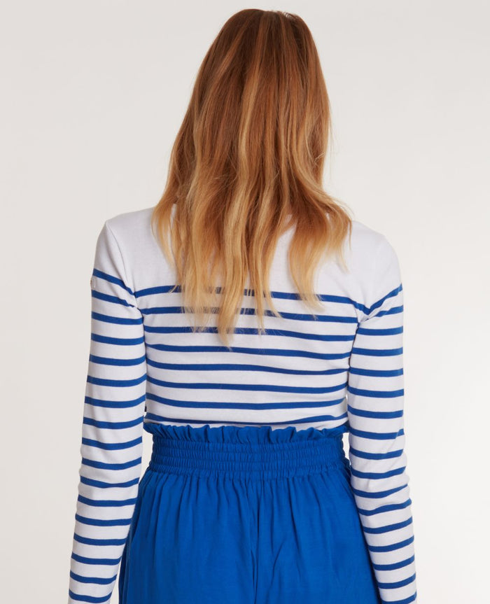 Pregnancy and nursing sailor shirt Benodet white/blue