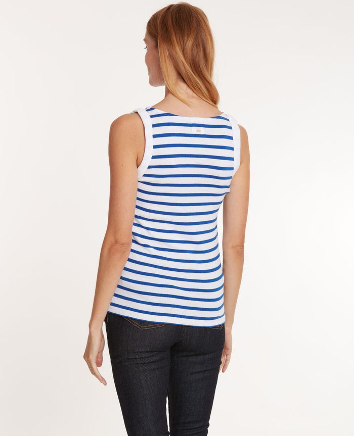 Pregnancy and nursing tank top Carnac white/blue