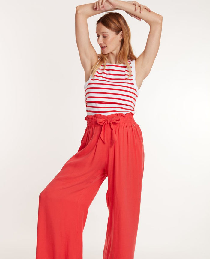 Pregnancy and nursing tank top Carnac white/coral