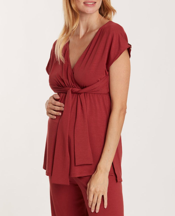 Pregnancy and nursing tunic Origin terracotta