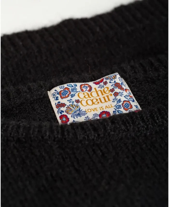 Pregnancy crop top sweater Gaspard black - Pull