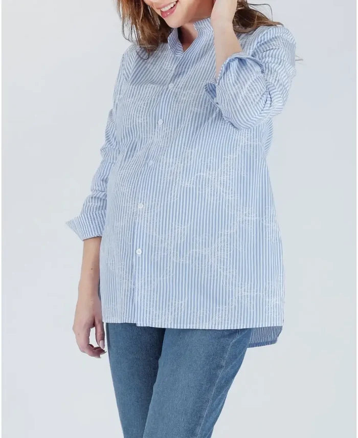 Pregnancy and nursing shirt Camille blue
