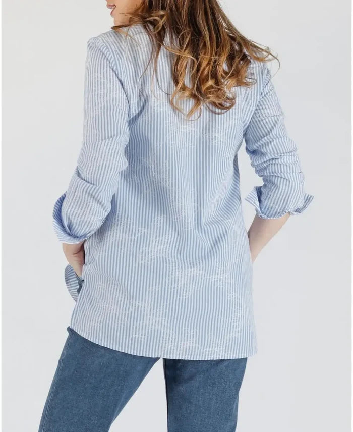 Pregnancy and nursing shirt Camille blue