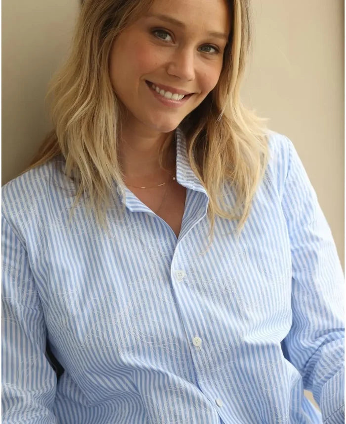 Pregnancy and nursing shirt Camille blue