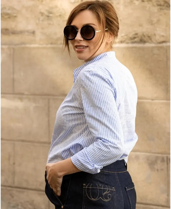 Pregnancy and nursing shirt Camille blue