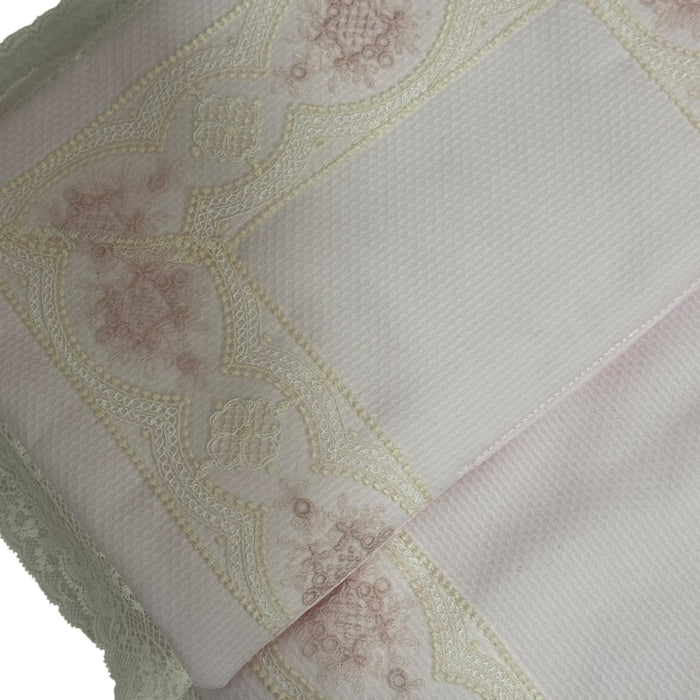 PREORDER Clotilde Pink /Pink Bassinet Pad/Liner 2-piece set (SHIPS OCTOBER)