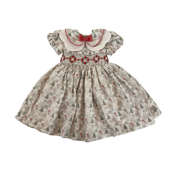 PREORDER Joy Santa Toile Girl Dress (SHIPS OCTOBER)
