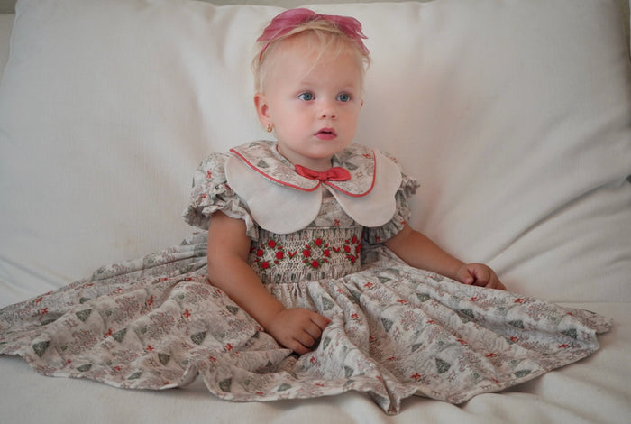 PREORDER Joy Santa Toile Girl Dress (SHIPS OCTOBER)
