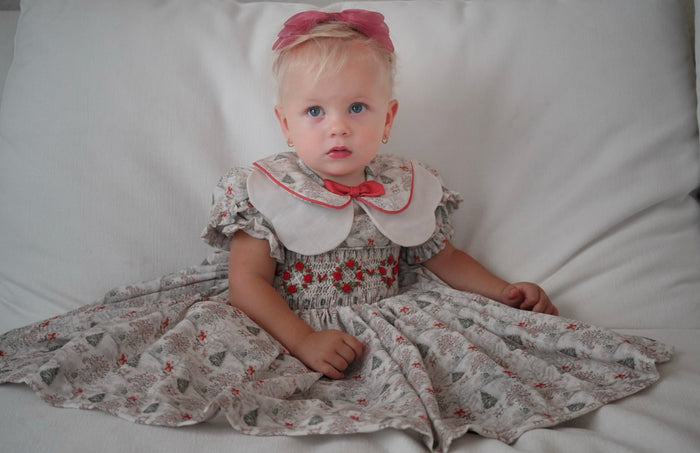 PREORDER Joy Santa Toile Girl Dress (SHIPS OCTOBER)
