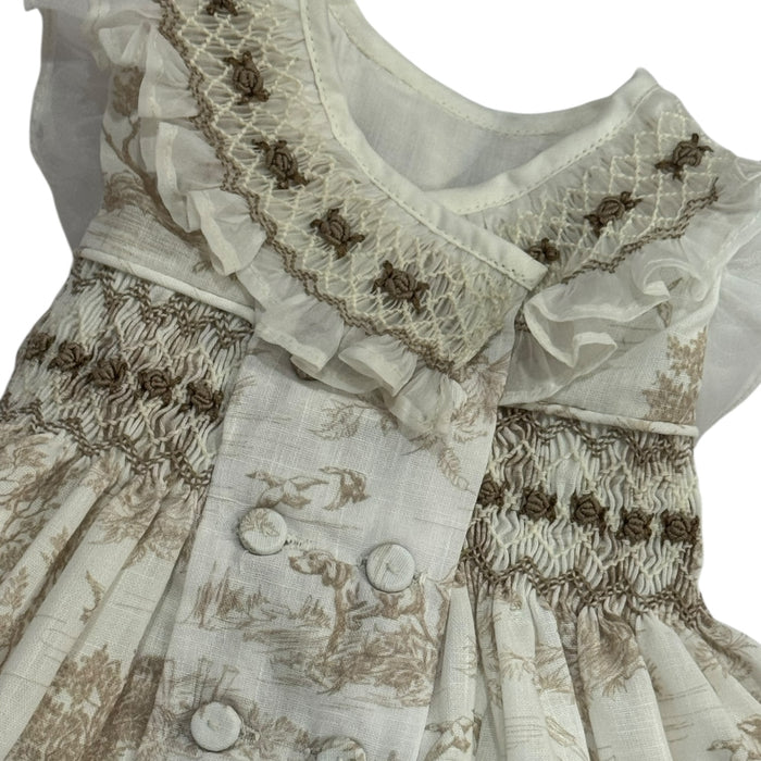 PREORDER TPWC Flower Girl Beige Toile Dress (SHIPS SEPTEMBER)