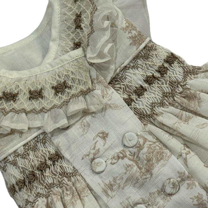 PREORDER TPWC Flower Girl Beige Toile Dress (SHIPS SEPTEMBER)
