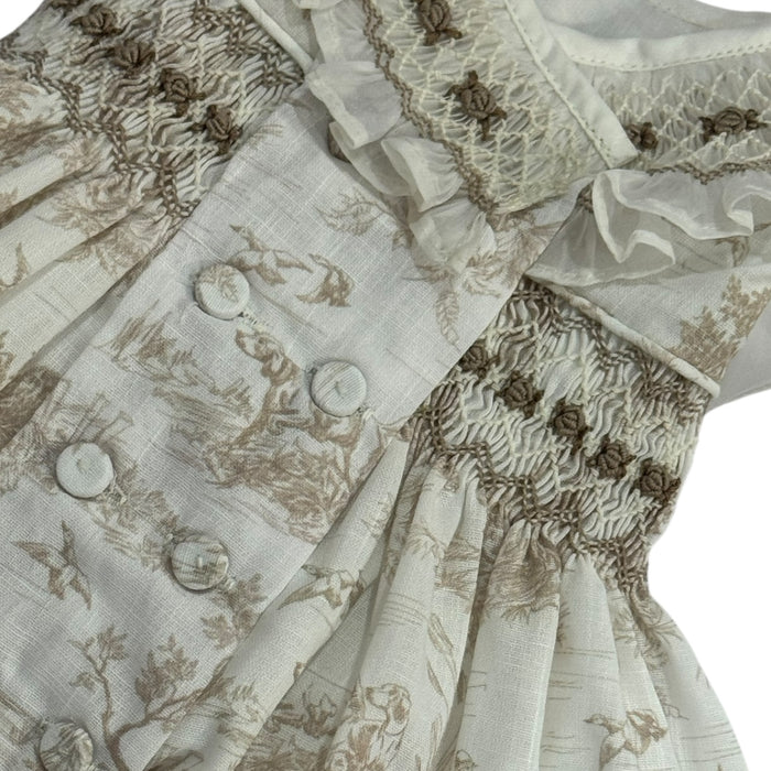 PREORDER TPWC Flower Girl Beige Toile Dress (SHIPS SEPTEMBER)