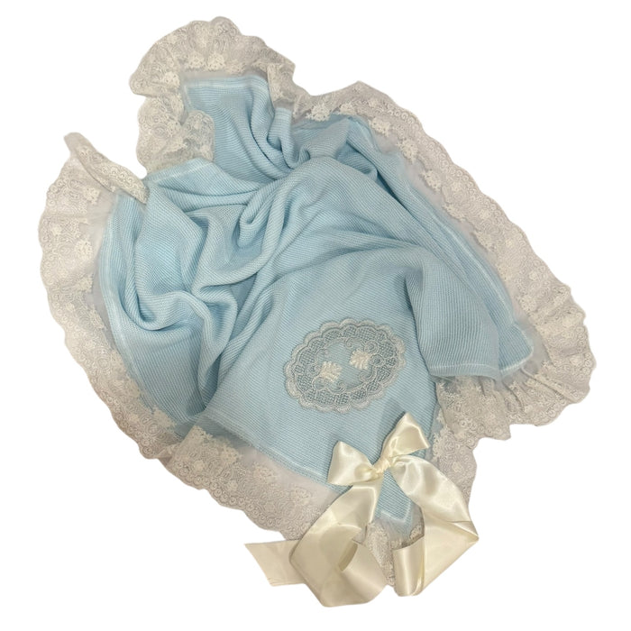 PREORDER Windsor Light Blue Knitted Blanket (SHIPS OCTOBER)