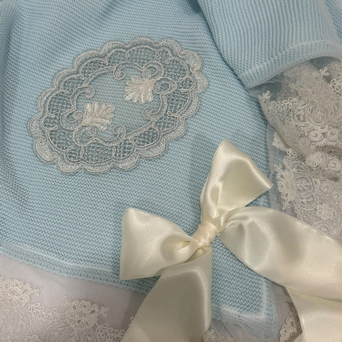 PREORDER Windsor Light Blue Knitted Blanket (SHIPS OCTOBER)