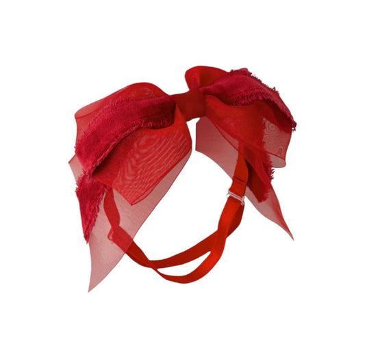 Primrose Red Color Bow Headwrap