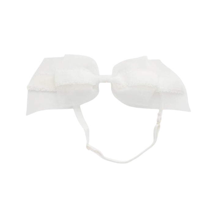 Primrose White Color Bow Headwrap