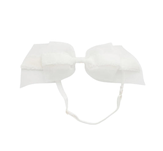 Primrose White Color Bow Headwrap