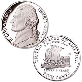 Proof Jefferson Nickels 2022-