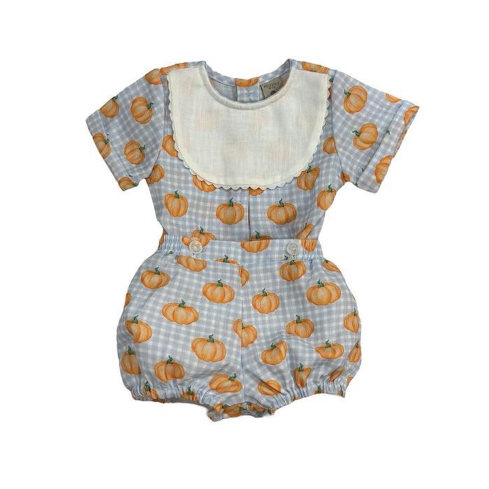 Pumpkin Embroidered Boy 2-PC set