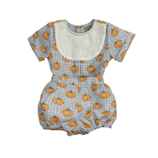 Pumpkin Embroidered Boy 2-PC set