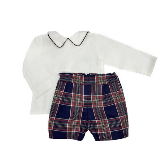 Ralph Navy Tartan Boy 2-Piece Blouse Set