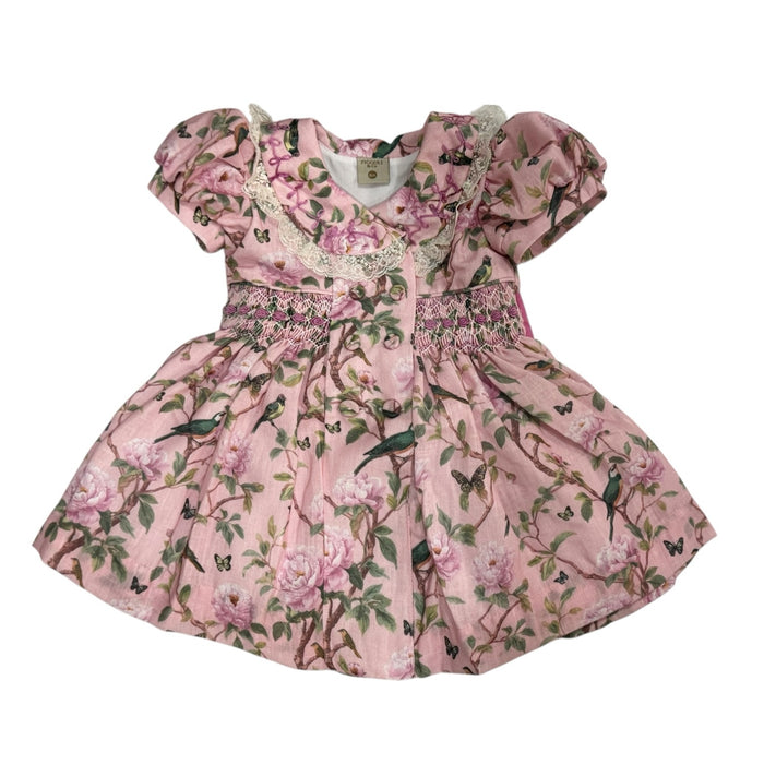 Ramona Birds Pink Handsmocked Dress