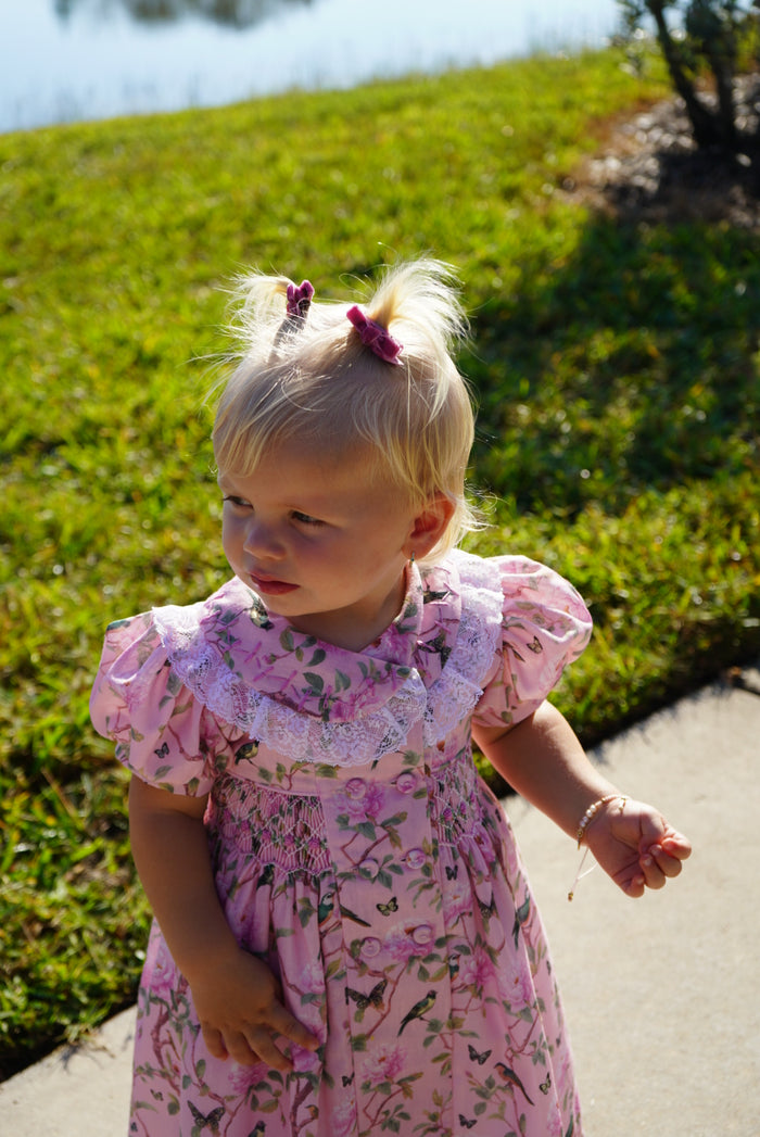 Ramona Birds Pink Handsmocked Dress